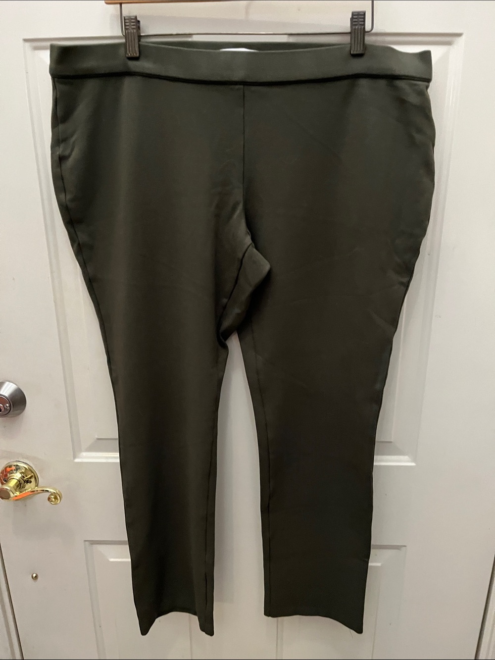 Coldwater Creek Olive Straight Leg Pull-On Pants